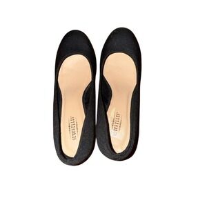 Seychelles Black Wedge Shoes Womens Size 8W Textile Career Minimalist Academia